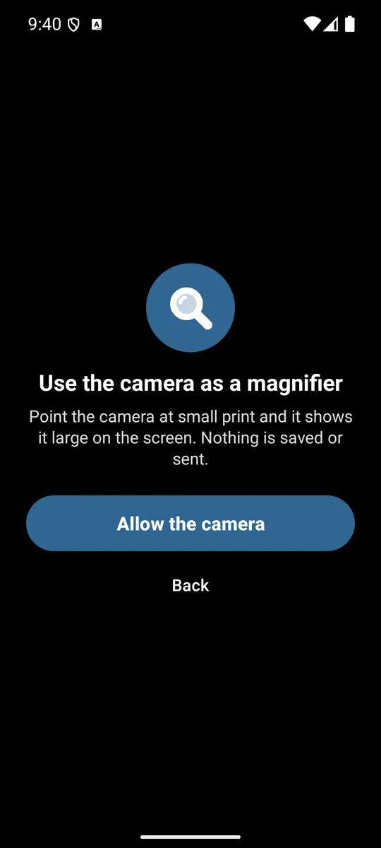 Magnifier: use the camera as a magnifier